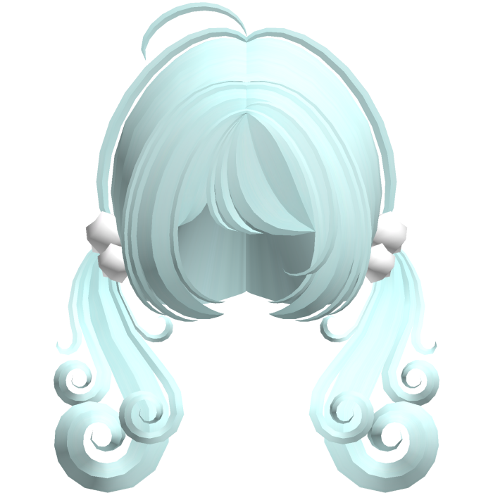 cute swirly curly tiny pigtails teal