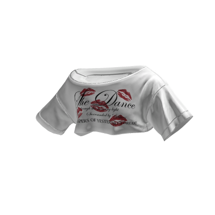 Off Shoulder Crop Tee Quote (White) thumbnail