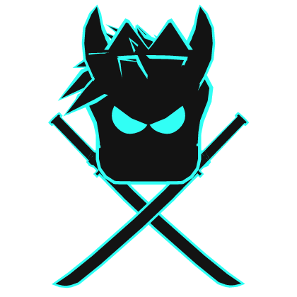 Cartoony Cyan Hair Crown Horns Swordpack Combo