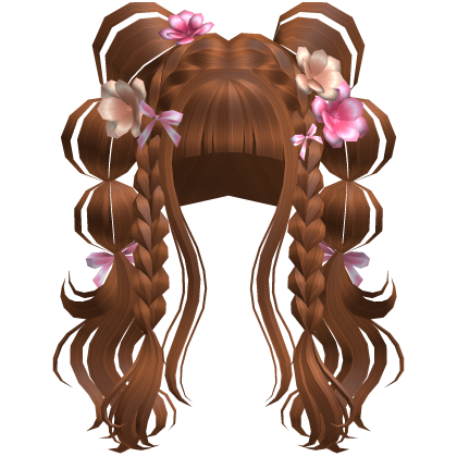 Blossoming Angelic Floral Curly Pigtails Ginger