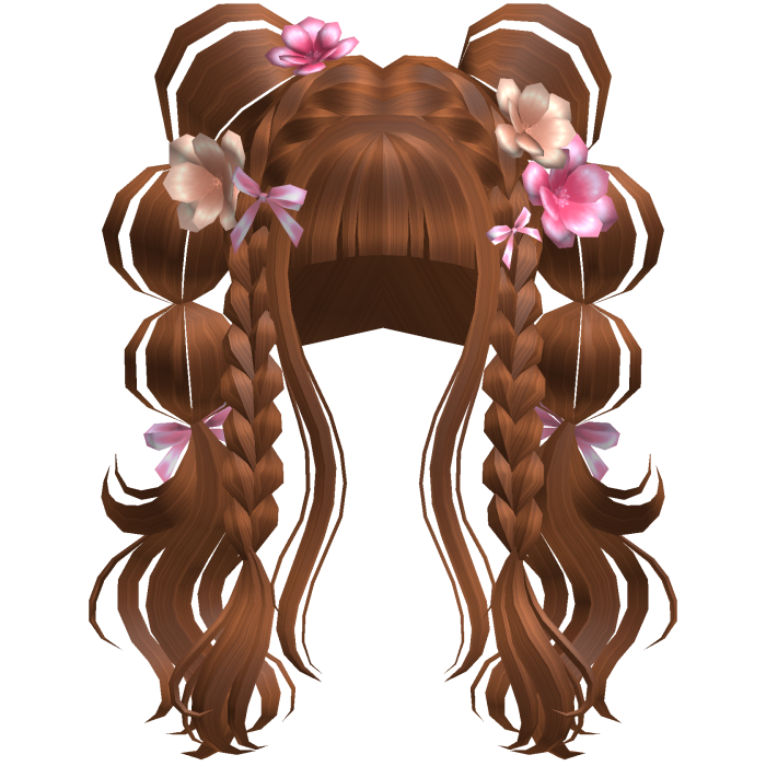 Blossoming Angelic Floral Curly Pigtails Ginger