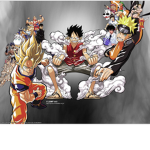 Goku luffy and Naruto