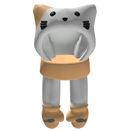 Cute Kawaii Orange Cat Neko Hood Scarf Roblox item