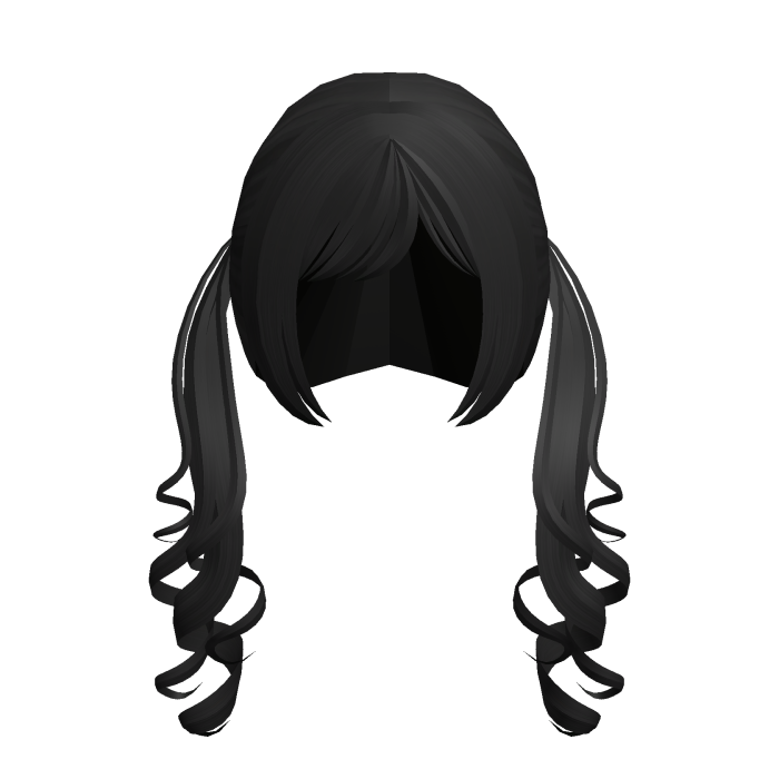 ʚ♡ɞ adorable curly front pigtails in black
