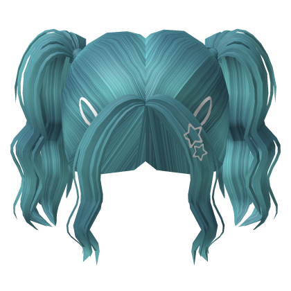 Blue Cheap Curly Ponytails with Clips Roblox item