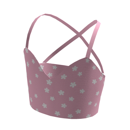 Corset Crop Top - Pink Floral