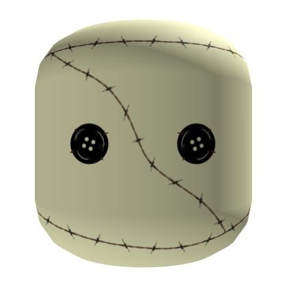 Halloween Patchwork Doll face | Stitched button