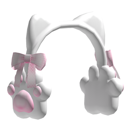 ♡ cute cat bow earmuffs kawaii white
