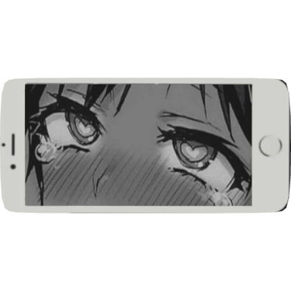 Anime girl eyes cellphone