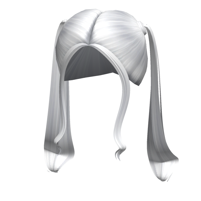 -',ৎ High Straightened Wavy Pigtails in White