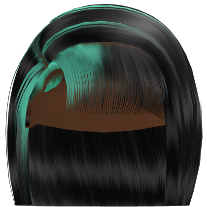 𝓭 Side Part Bob w/ Bangs (Black/Teal)