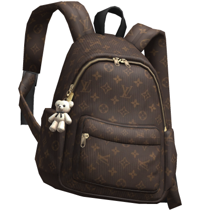 LV Designer Corduroy Backpack w/ Bear Charm [3.0] 