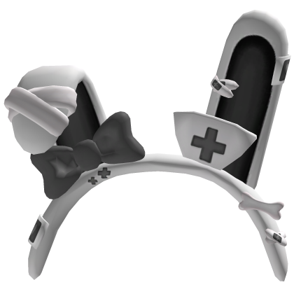 Kawaii nurse bunny grey emo easter headband goth