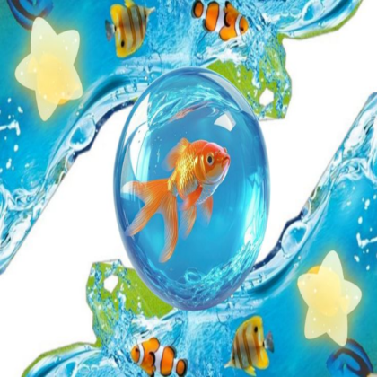Frutiger Aero Water Ball w/ Fish Roblox decal