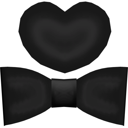adorable heart hairclip with bow in black Roblox item