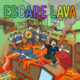 Escape Lava To Shoot Brainrots🎯