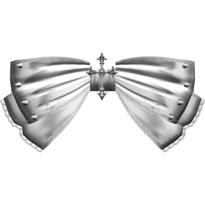Droopy Gothic Cross Bow w Spikes (White)