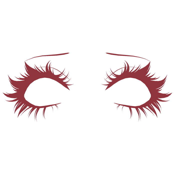 Cute detailed Eyelashes in Red