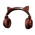 Ruby Red Glitter Kawaii Headphones
