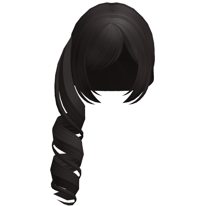 🤍 kawaii curly side ponytail dark brown