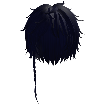 blue single braid twist emo messy hair