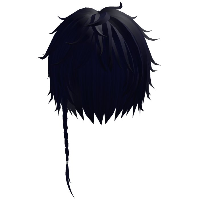 blue single braid twist emo messy hair