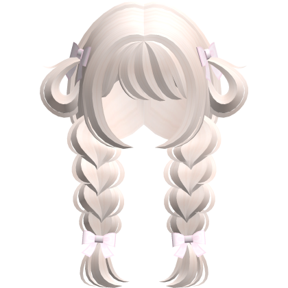 ♡ : kawaii blonde bunny loop low braids 