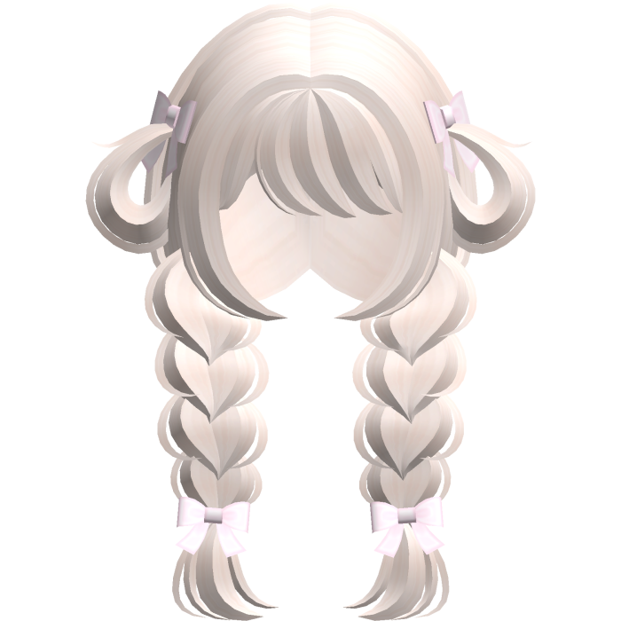♡ : kawaii blonde bunny loop low braids 