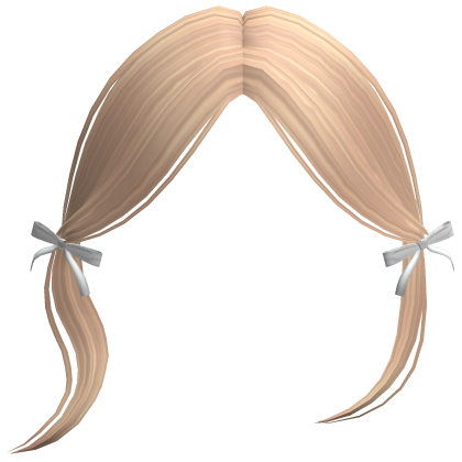 Cute Chibi Picnic Bangs In Blonde w White Bow Roblox item