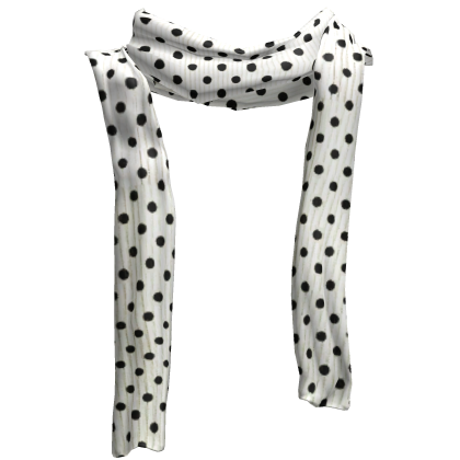 ♡ harajuku white & black polka dot long scarf 1.0 