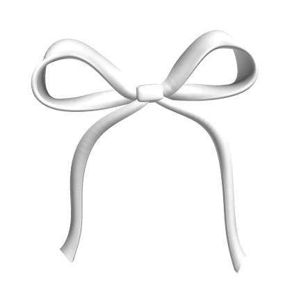 White Silk Princess Ponytail Hair Bow Ribbon Roblox item