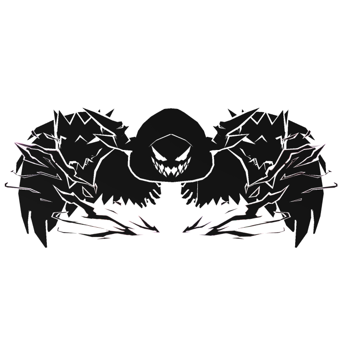 Cartoony White Hood Aura Dragon Wings Combo