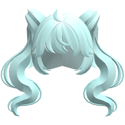 flowy magical girl swirly ponytails teal