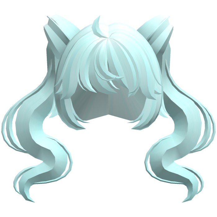 flowy magical girl swirly ponytails teal