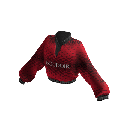MOG - Black Red Oversized V Neck Collar Sweater thumbnail