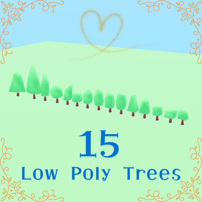 15 Basic Low Poly Trees Pack preview 1