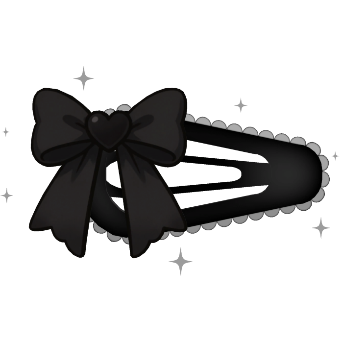 cute black bow hair clip sparkles