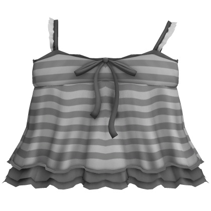 delicate babydoll laced sweet dress grey stripes Roblox item