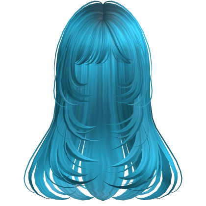 Long Straight Wispy Layers Ocean Blue