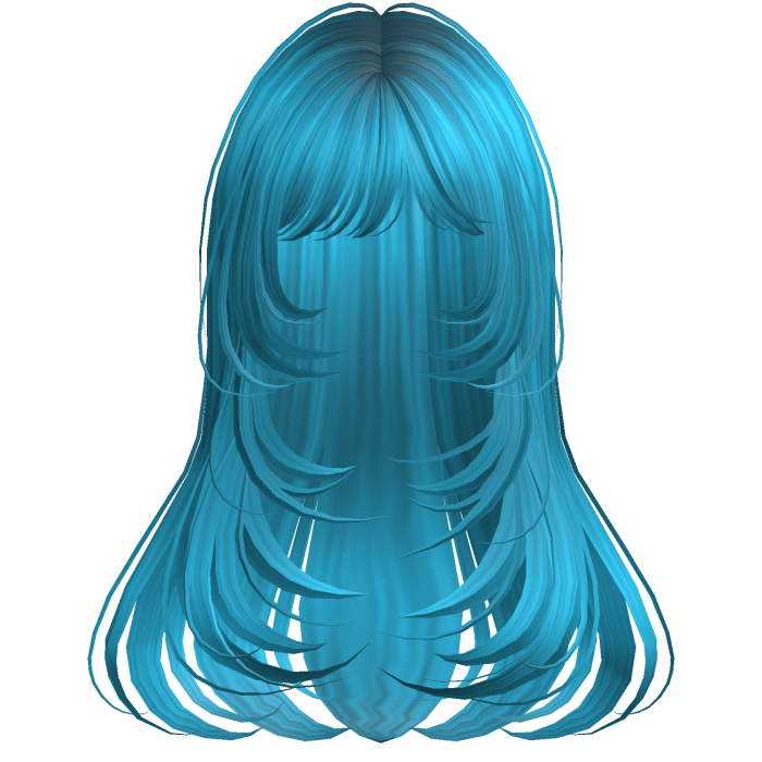 Long Straight Wispy Layers Ocean Blue