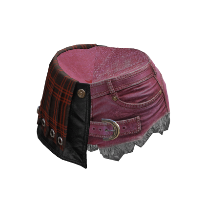 BB Pink KPop Leather Denim Pleated Skirt Shorts thumbnail