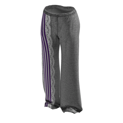 Grey/Purple Striped Lace Sweatpants