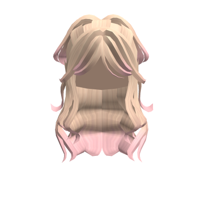 Lush Wavy Half Up Ponytail Hair (Blonde to Pink) Roblox item
