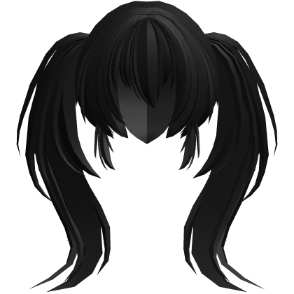 fluffy moe anime long ponytails black