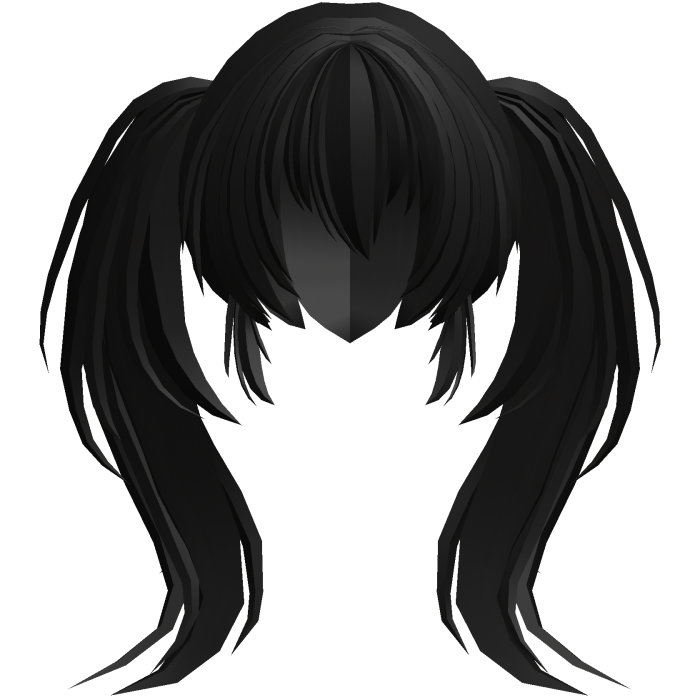 fluffy moe anime long ponytails black