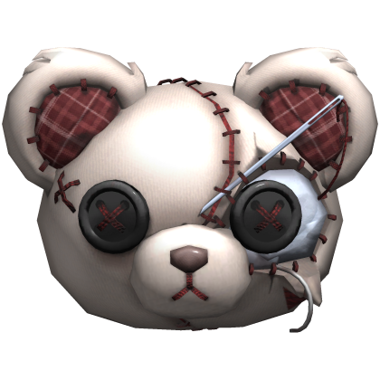 Halloween Sewed Plushie Bear Head Fur | White PBR  Roblox item