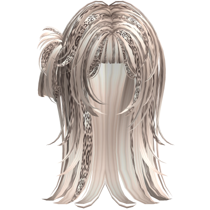 messy y2k spiky scene hair - platinum leopard Roblox item