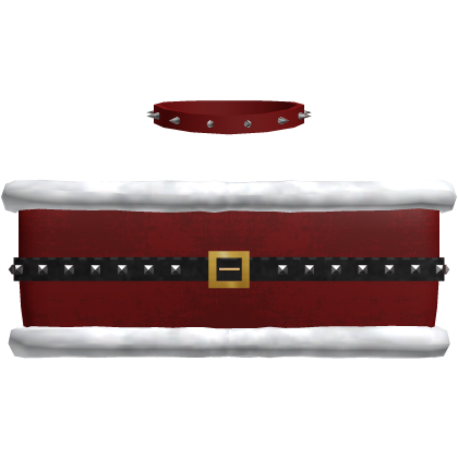 Red emo studded Santa tube top w/ fur trim