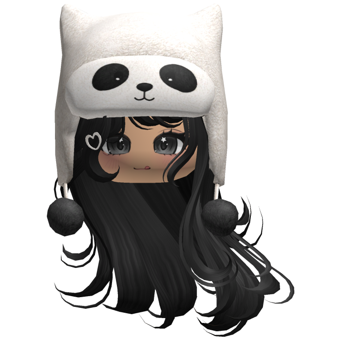 Black Cute Panda Windy Hair