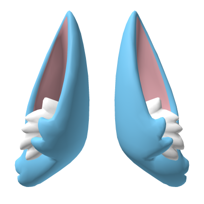 Giant Fluffy Bunny Blue Anime Ears   